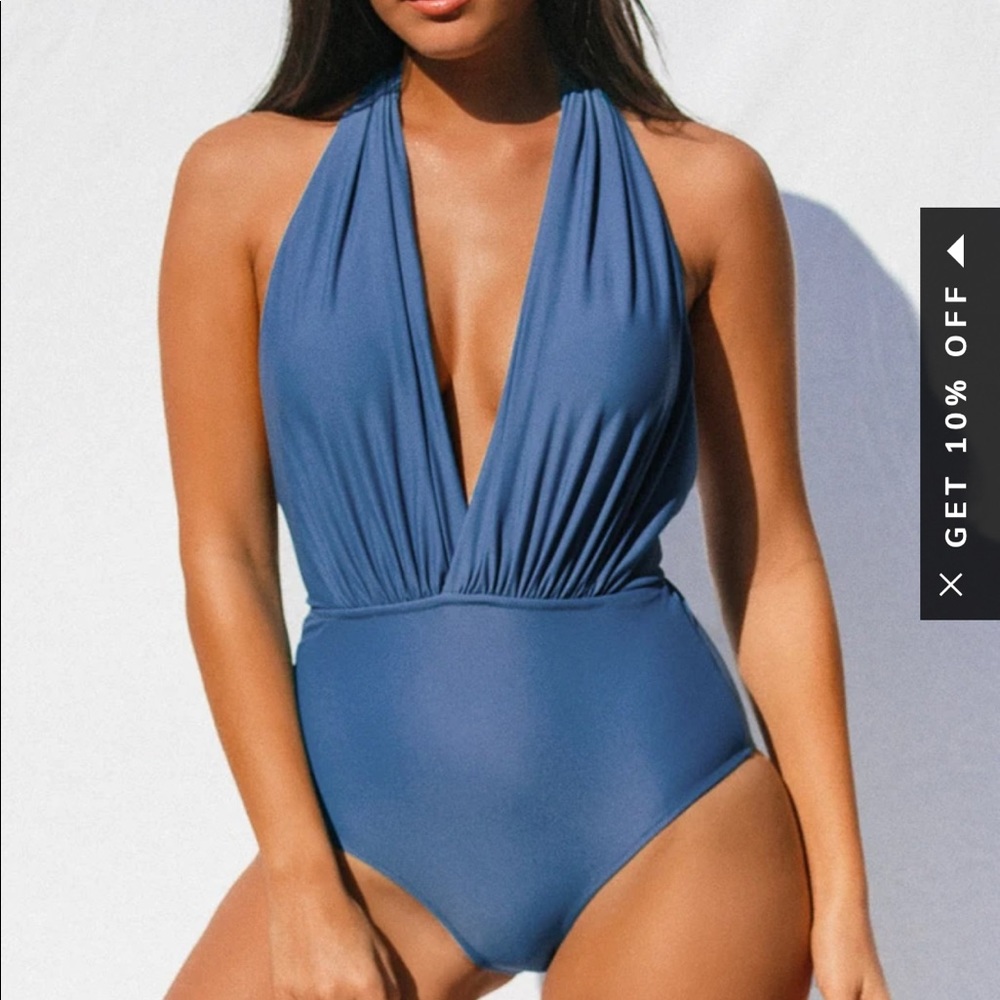 NWT Halter plunging Magenta One Piece from Cupshe